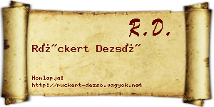 Rückert Dezső névjegykártya