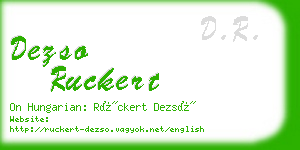 dezso ruckert business card